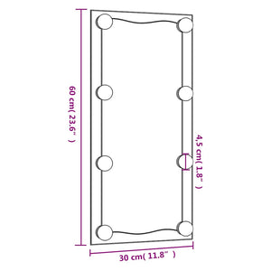 vidaXL Wall Mirror with LED Lights 30x60 cm Glass Rectangular