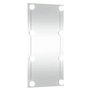 vidaXL Wall Mirror with LED Lights 30x60 cm Glass Rectangular