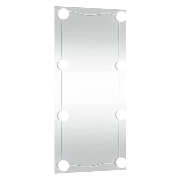 vidaXL Wall Mirror with LED Lights 30x60 cm Glass Rectangular