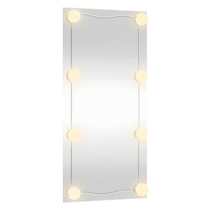 vidaXL Wall Mirror with LED Lights 30x60 cm Glass Rectangular