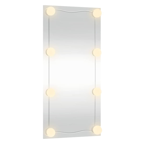 vidaXL Wall Mirror with LED Lights 30x60 cm Glass Rectangular