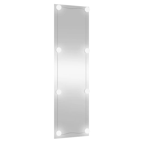 vidaXL Wall Mirror with LED Lights 30x100 cm Glass Rectangular