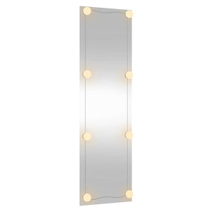 vidaXL Wall Mirror with LED Lights 30x100 cm Glass Rectangular