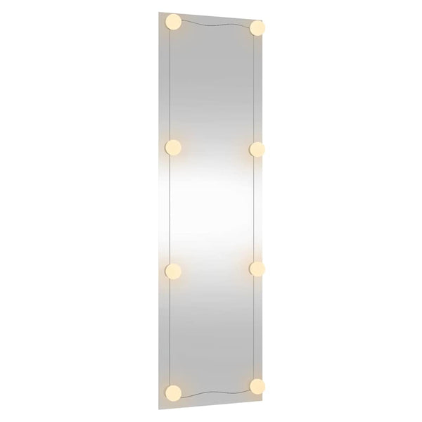 vidaXL Wall Mirror with LED Lights 30x100 cm Glass Rectangular