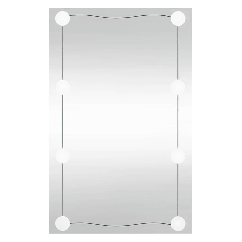 vidaXL Wall Mirror with LED Lights 40x60 cm Glass Rectangular