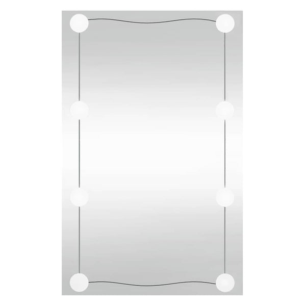vidaXL Wall Mirror with LED Lights 40x60 cm Glass Rectangular