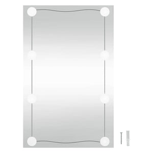 vidaXL Wall Mirror with LED Lights 40x60 cm Glass Rectangular