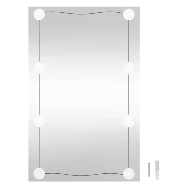 vidaXL Wall Mirror with LED Lights 40x60 cm Glass Rectangular