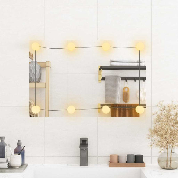 vidaXL Wall Mirror with LED Lights 40x60 cm Glass Rectangular