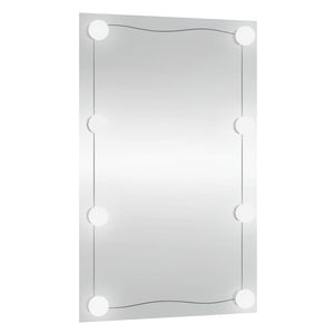 vidaXL Wall Mirror with LED Lights 40x60 cm Glass Rectangular