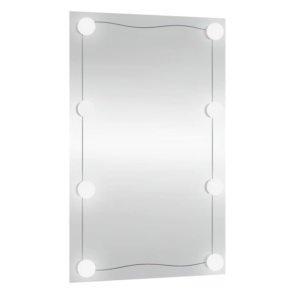 vidaXL Wall Mirror with LED Lights 40x60 cm Glass Rectangular