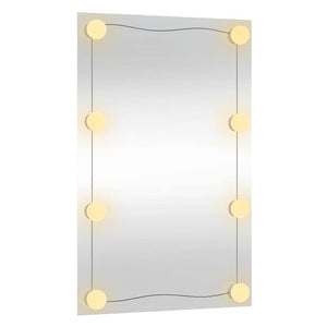 vidaXL Wall Mirror with LED Lights 40x60 cm Glass Rectangular