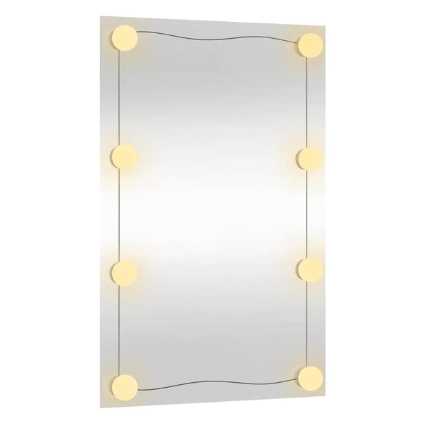vidaXL Wall Mirror with LED Lights 40x60 cm Glass Rectangular