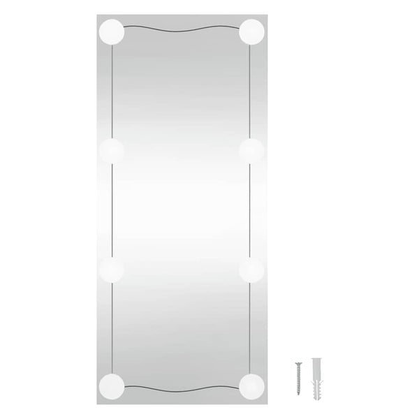 vidaXL Wall Mirror with LED Lights 40x80 cm Glass Rectangular