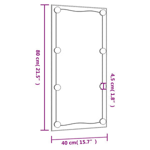 vidaXL Wall Mirror with LED Lights 40x80 cm Glass Rectangular