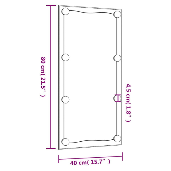 vidaXL Wall Mirror with LED Lights 40x80 cm Glass Rectangular