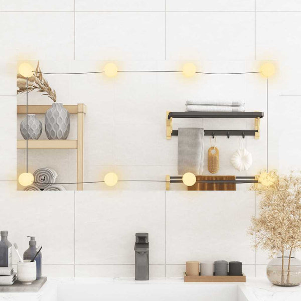 vidaXL Wall Mirror with LED Lights 40x80 cm Glass Rectangular