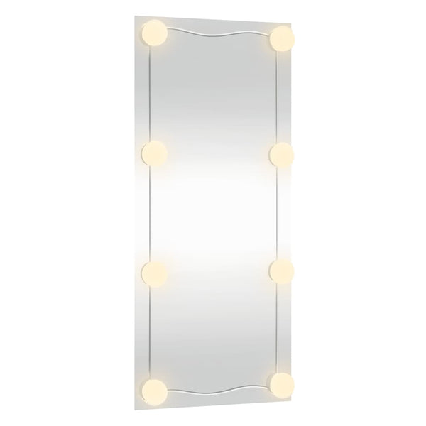 vidaXL Wall Mirror with LED Lights 40x80 cm Glass Rectangular