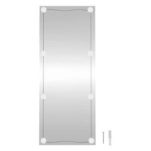 vidaXL Wall Mirror with LED Lights 40x100 cm Glass Rectangular