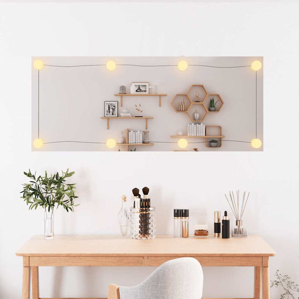 vidaXL Wall Mirror with LED Lights 40x100 cm Glass Rectangular