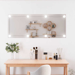 vidaXL Wall Mirror with LED Lights 40x100 cm Glass Rectangular