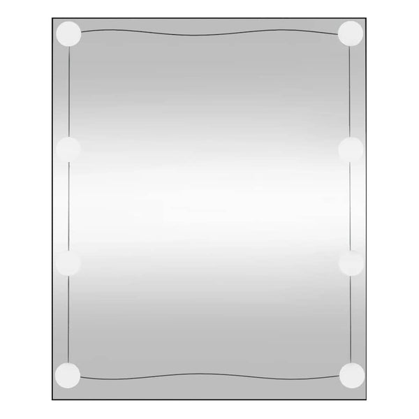 vidaXL Wall Mirror with LED Lights 50x60 cm Glass Rectangular