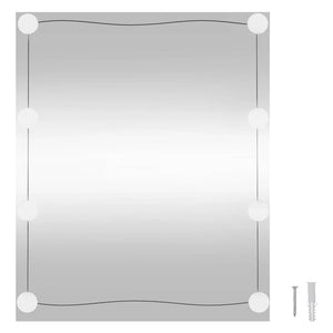 vidaXL Wall Mirror with LED Lights 50x60 cm Glass Rectangular