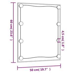 vidaXL Wall Mirror with LED Lights 50x60 cm Glass Rectangular