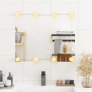vidaXL Wall Mirror with LED Lights 50x60 cm Glass Rectangular