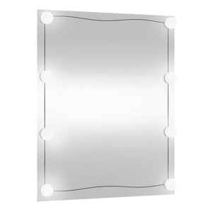 vidaXL Wall Mirror with LED Lights 50x60 cm Glass Rectangular