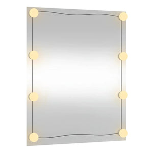 vidaXL Wall Mirror with LED Lights 50x60 cm Glass Rectangular