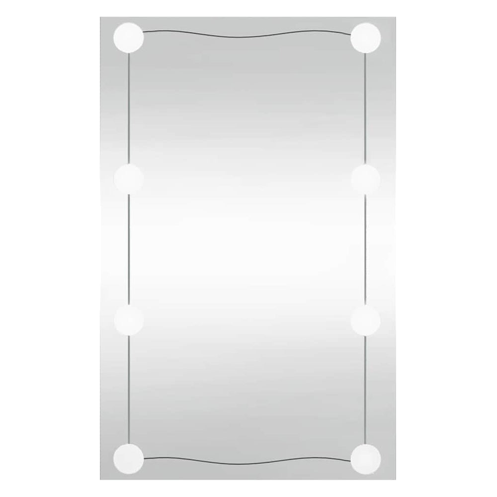 vidaXL Wall Mirror with LED Lights 50x80 cm Glass Rectangular
