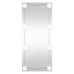 vidaXL Wall Mirror with LED Lights 50x100 cm Glass Rectangular