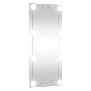 vidaXL Wall Mirror with LED Lights 50x100 cm Glass Rectangular