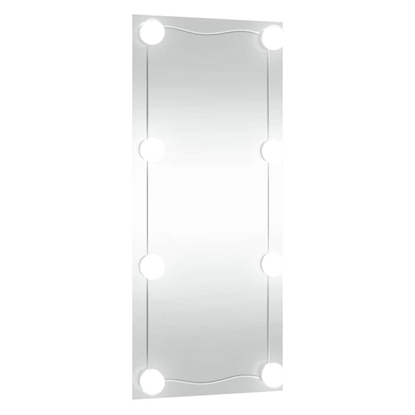 vidaXL Wall Mirror with LED Lights 50x100 cm Glass Rectangular