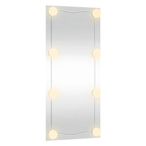 vidaXL Wall Mirror with LED Lights 50x100 cm Glass Rectangular