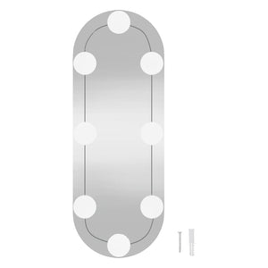 vidaXL Wall Mirror with LED Lights 15x40 cm Glass Oval