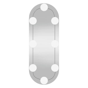 vidaXL Wall Mirror with LED Lights 15x40 cm Glass Oval