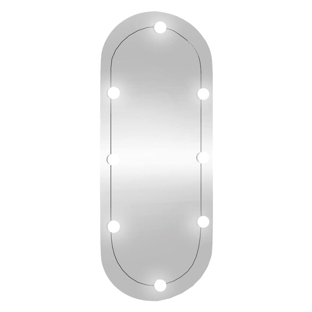vidaXL Wall Mirror with LED Lights 25x60 cm Glass Oval