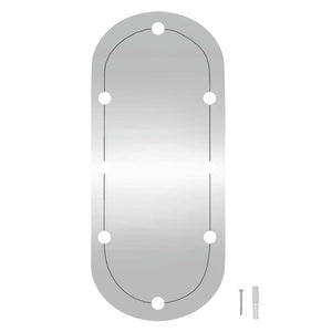 vidaXL Wall Mirror with LED Lights 25x60 cm Glass Oval