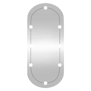 vidaXL Wall Mirror with LED Lights 25x60 cm Glass Oval