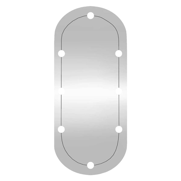vidaXL Wall Mirror with LED Lights 25x60 cm Glass Oval