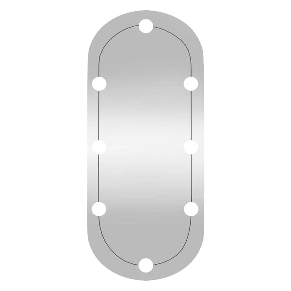 vidaXL Wall Mirror with LED Lights 35x80 cm Glass Oval