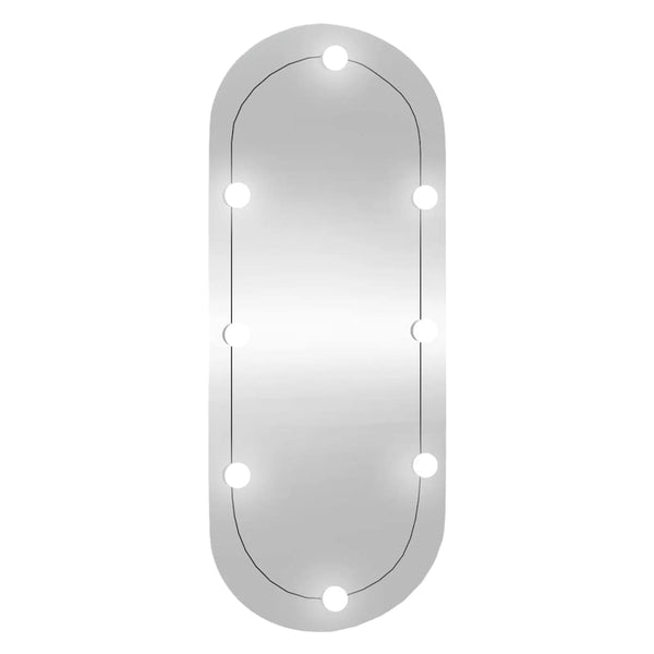 vidaXL Wall Mirror with LED Lights 40x90 cm Glass Oval