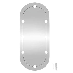 vidaXL Wall Mirror with LED Lights 40x90 cm Glass Oval