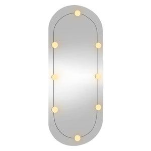 vidaXL Wall Mirror with LED Lights 40x90 cm Glass Oval