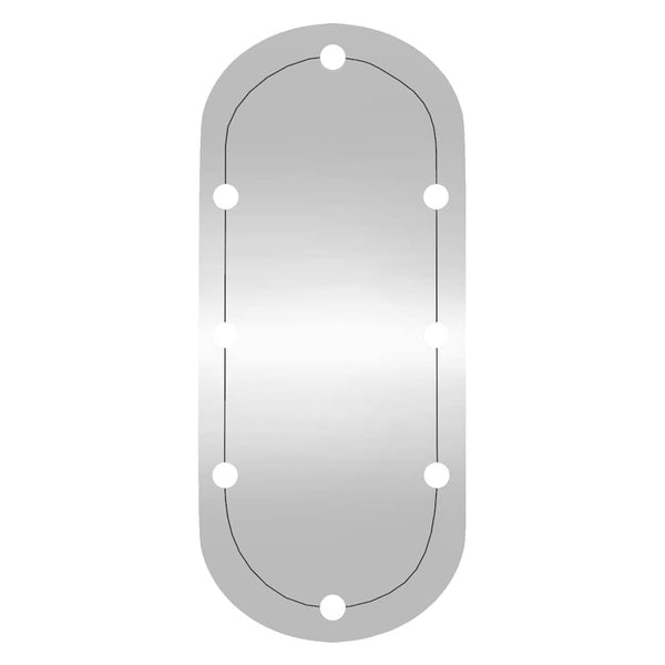 vidaXL Wall Mirror with LED Lights 40x90 cm Glass Oval