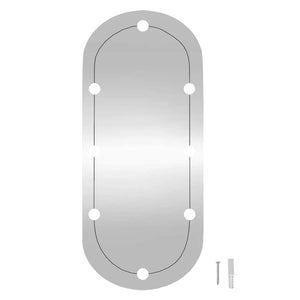 vidaXL Wall Mirror with LED Lights 45x100 cm Glass Oval