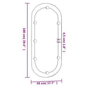 vidaXL Wall Mirror with LED Lights 45x100 cm Glass Oval