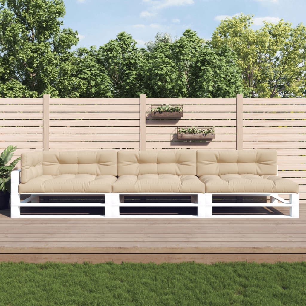 vidaXL Pallet Cushions 7-piece Set Beige Fabric